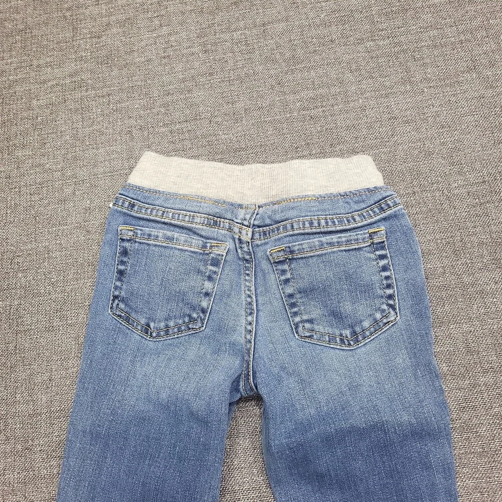 Cat & Jack Girls Pull On Drawstring Skinny Fit Jeans Pockets Blue Size 4